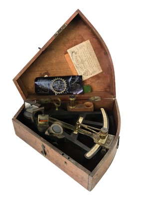 Lot 288 - An ebony and brass octant.