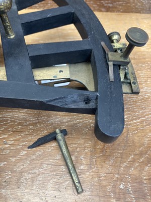 Lot 288 - An ebony and brass octant.