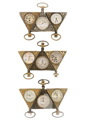 Lot 202 - A collection of nine Masonic brass-cased mechanical pocket watches.