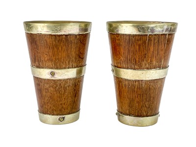 Lot 51 - An Edwardian oak coopered ale jug.