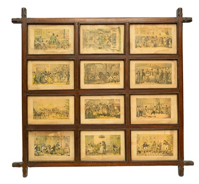 Lot 1385 - After Cruikshank, a group of 12 Tom & Jerry prints.