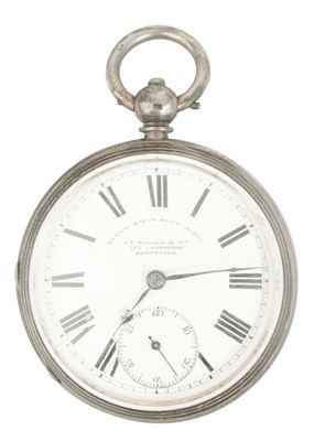 Lot 30 - A silver key wind open face fusee lever pocket watch.
