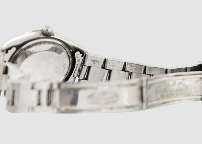Lot 171 - ROLEX - An Oyster Perpetual Date stainless steel gentleman's bracelet wristwatch.