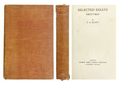 Lot 275 - T. S. Eliot. 'Selected Essays 1917-1932,'...