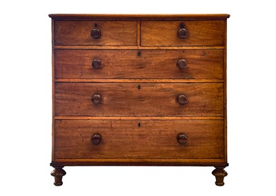 Lot 608 - A 19th century mahogany chest of drawers.