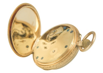 Lot 4 - An 18ct cased lady's fob crown wind pocket watch.