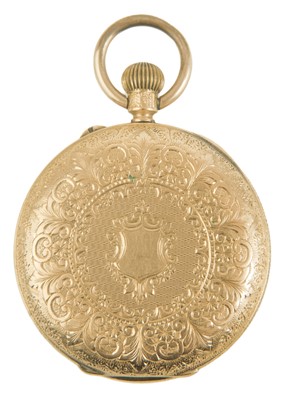 Lot 4 - An 18ct cased lady's fob crown wind pocket watch.