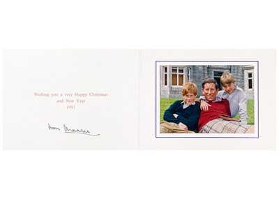 Lot 63 - King Charles  III, as The Prince of Wales, Royal Christmas card 1993