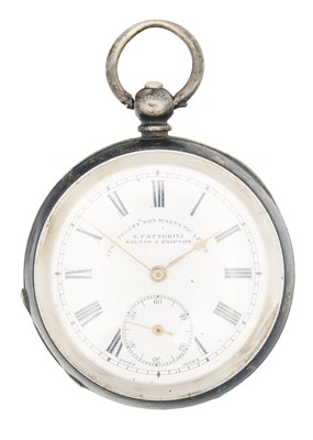 Lot 34 - A silver cased key wind lever pocket watch.
