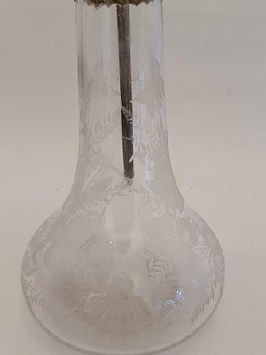 Lot 37 - A good silver-mounted wheel engraved glass claret jug by Horace Woodward & Co.