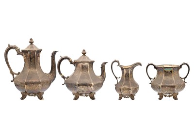 Lot 125 - A Victorian Exeter silver four-piece tea set by Robert Williams & Sons.