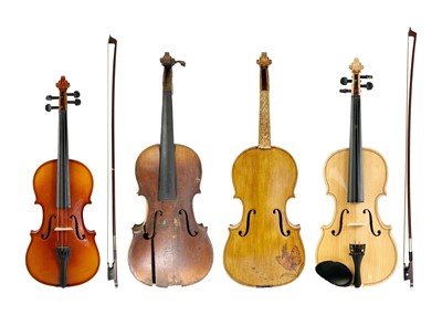 Lot 197 - Four violins.