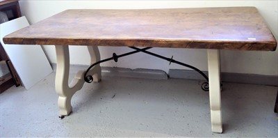 Lot 3547 - A Spanish farmhouse table, weith a rectangular...