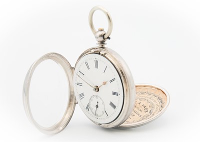 Lot 16 - A silver cased key wind lever pocket watch.