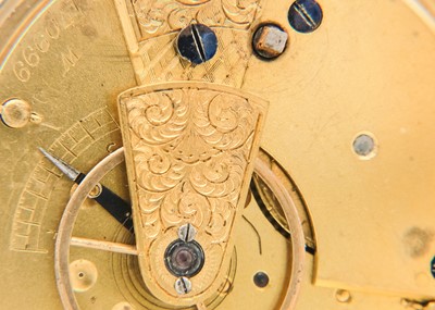 Lot 16 - A silver cased key wind lever pocket watch.