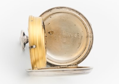Lot 17 - A silver-cased key wind pocket lever watch.