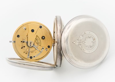 Lot 17 - A silver-cased key wind pocket lever watch.