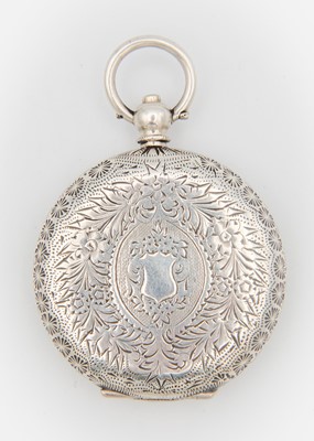 Lot 2 - A 935 silver cased key wind fob Swiss cylinder pocket watch and silver fancy Albert.