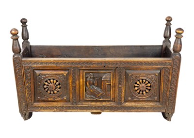 Lot 292 - A 19th century oak cradle.