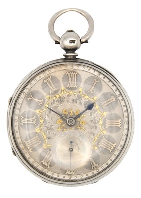 Lot 42 - A silver cased key wind fusee lever open face pocket watch.