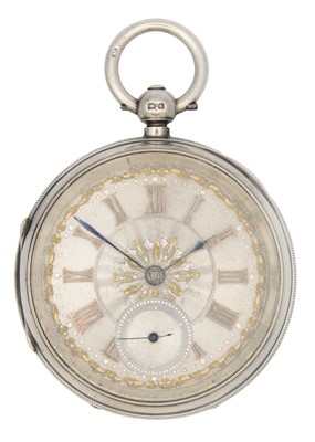 Lot 31 - A silver cased key wind fusee lever open face pocket watch.