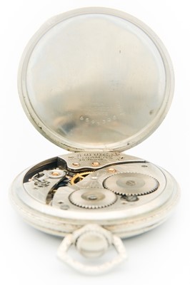 Lot 9 - WALTHAM - An Art Deco gold plated crown wind open face pocket watch.