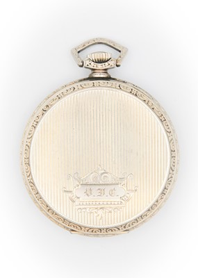 Lot 9 - WALTHAM - An Art Deco gold plated crown wind open face pocket watch.