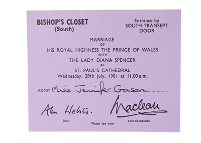 Lot 49 - The Royal Wedding of HM King Charles III (when Prince of Wales) to Lady Diana Spencer, 1981.