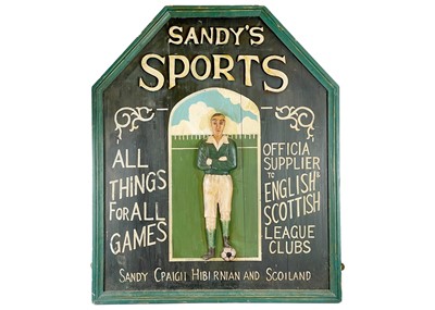 Lot 11 - A 'Sandy's Sports. painted wooden sign.