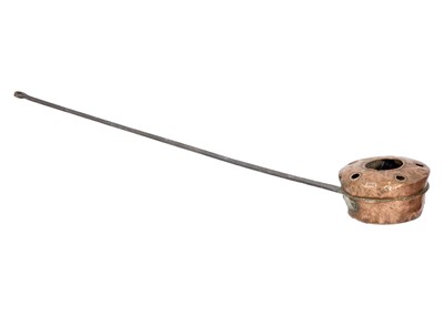 Lot 31 - An 18th century copper warming pan.