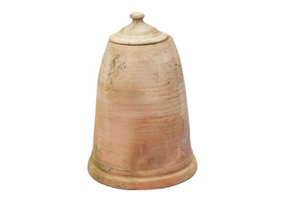 Lot 546 - A terracotta rhubarb forcer, with lid.