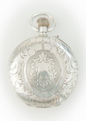 Lot 35 - A silver cased crown wind pocket watch with visible escapement dial.