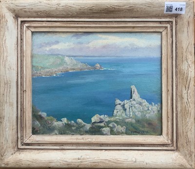 Lot 418 - Denys LAW (1907-1981) Logan Rock, Treen,...