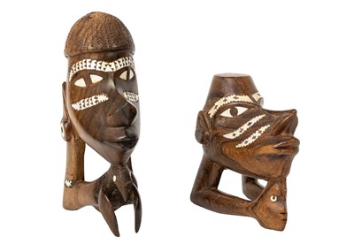 Lot 216 - A mother of pearl inlaid musa-musa or nguzunguzu canoe prow ornament.