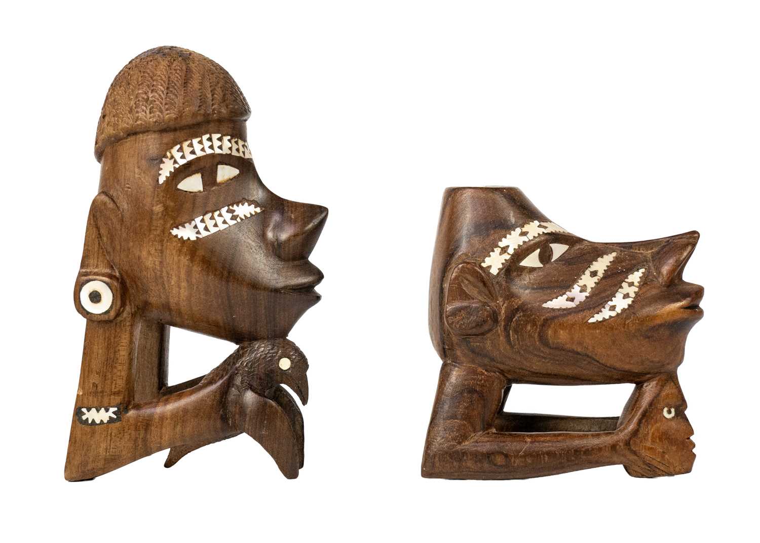 Lot 216 - A mother of pearl inlaid musa-musa or nguzunguzu canoe prow ornament.
