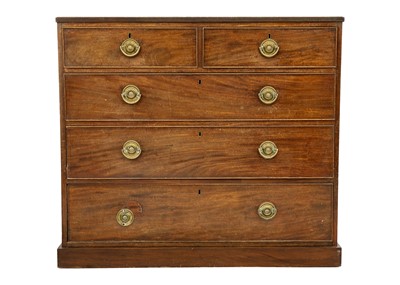 Lot 589 - A 19th century mahogany chest of drawers.