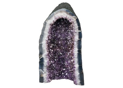 Lot 137 - A large free standing 'cathedral' amethyst geode.