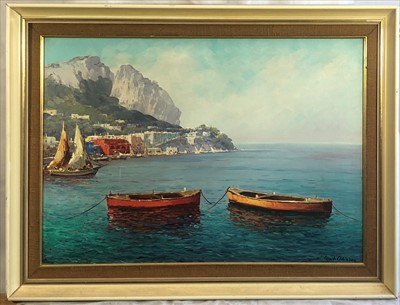 Lot 107 - Guido ODIERNA (1913-1991) Capri Oil on canvas...