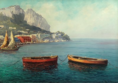 Lot 107 - Guido ODIERNA (1913-1991) Capri Oil on canvas...