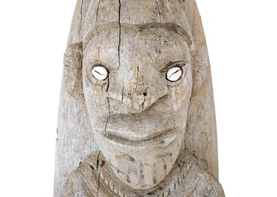 Lot 207 - A large African wood carved female figure.