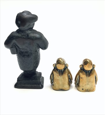 Lot 51 - Two polished bronze Buddah type figures,...