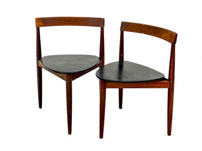 Lot 447 - Hans Olsen for Frem Rojle - pair of mid-20th century Danish teak tripod chairs