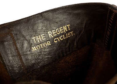 Lot 88 - A pair of early tan leather motorcycling boots.