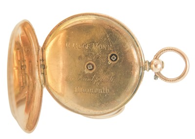 Lot 55 - A 14ct cased key wind lady's fob Swiss cylinder pocket watch.