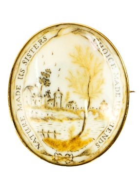 Lot 269 - A George III oval memento mori brooch.