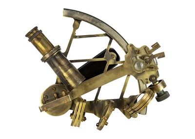 Lot 316 - A lacquered brass sextant.