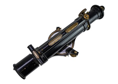 Lot 284 - A surveyor's black lacquered brass theodolite.