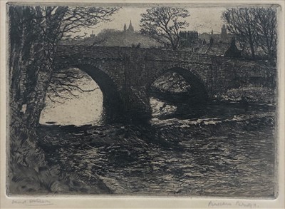 Lot 366 - David WATERSON (1870-1954) Bridge Engraving 28...