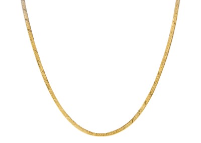 Lot 68 - An 18ct herringbone link necklace.