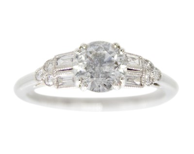 Lot 69 - An attractive 18ct white gold diamond solitaire ring with 0.90ct diamond.